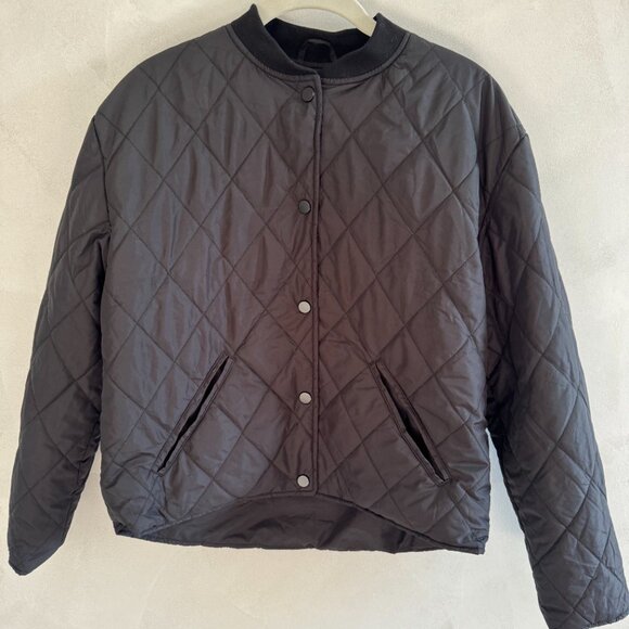 Joie - Quilted Snap Button Up Boxy Bomber Jacket - Size Small - Picture 3 of 5